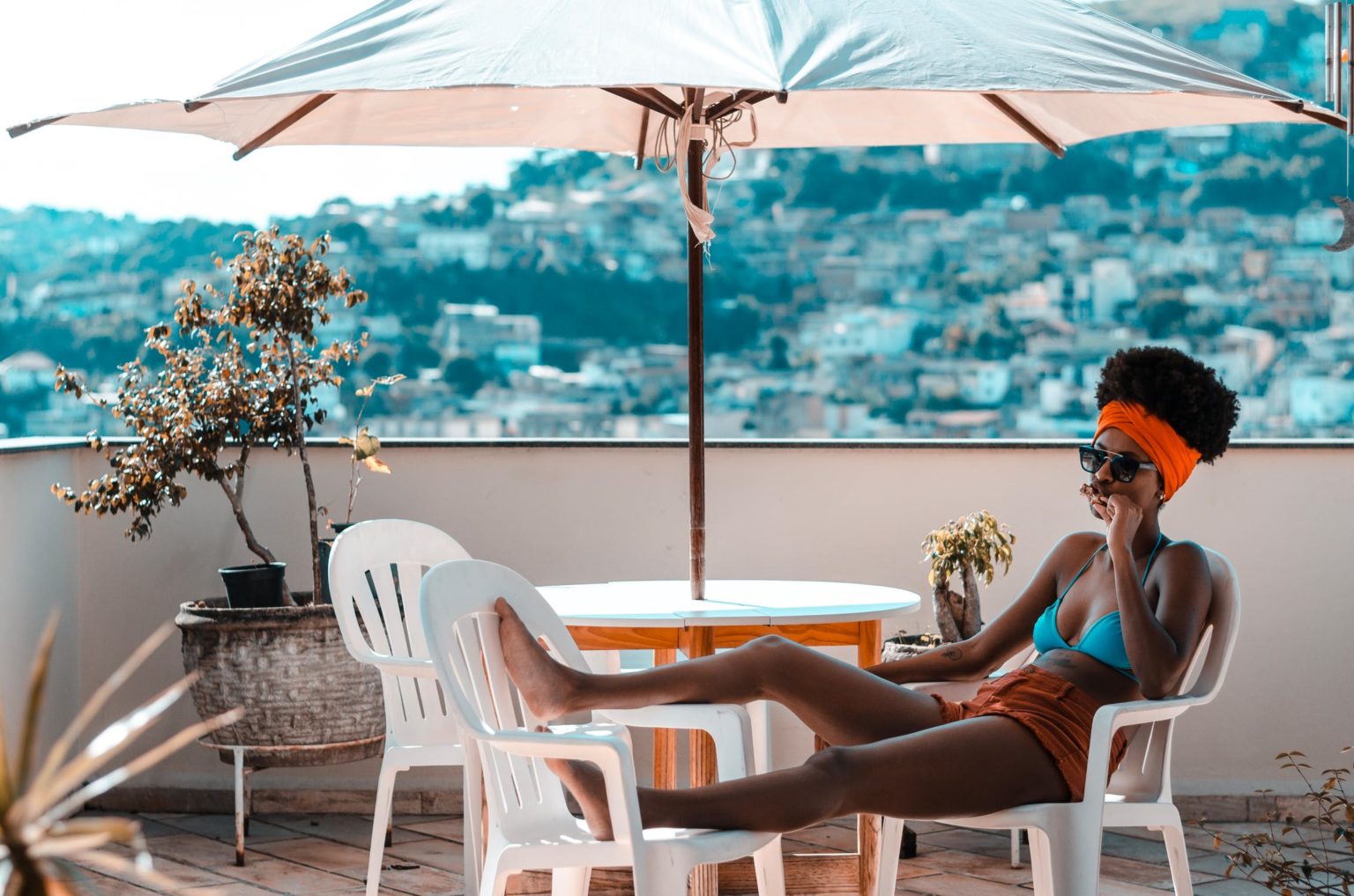 a person sitting on a chair