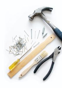 a pen and scissors