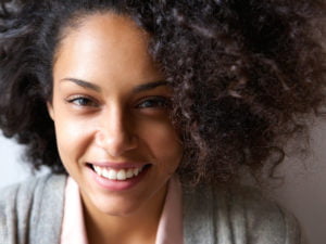 a woman smiling for the camera